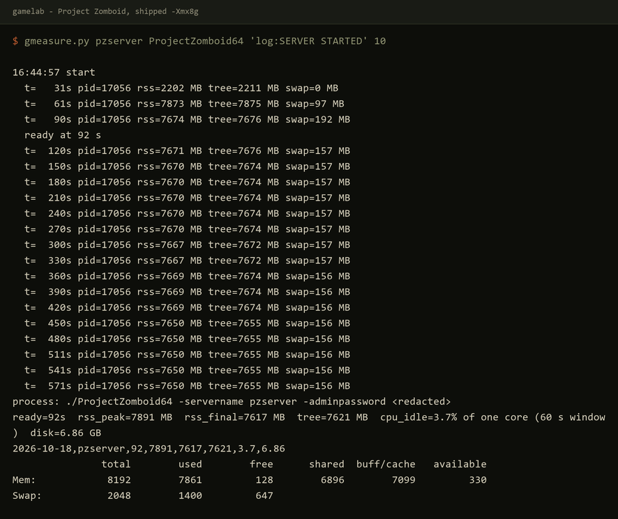 VPS Hosting for Project Zomboid: Its Shipped 8 GB Java Heap Filled My 8 GB Box at Zero Players
